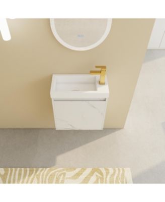 20 Inch Floating Vanity with Resin Sink and Soft-Close Cabinet Door