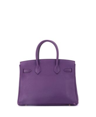 Pre-Owned Hermes Birkin 30 Handbag Purple Togo with Gold Hardware