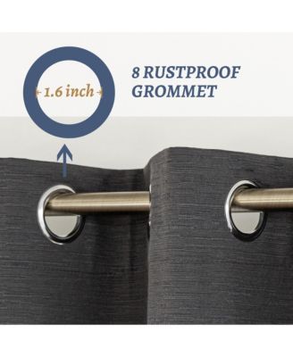 100% Blackout Cotton Blend Thermal Grommet Curtains, 2 Panels, 52"x84"