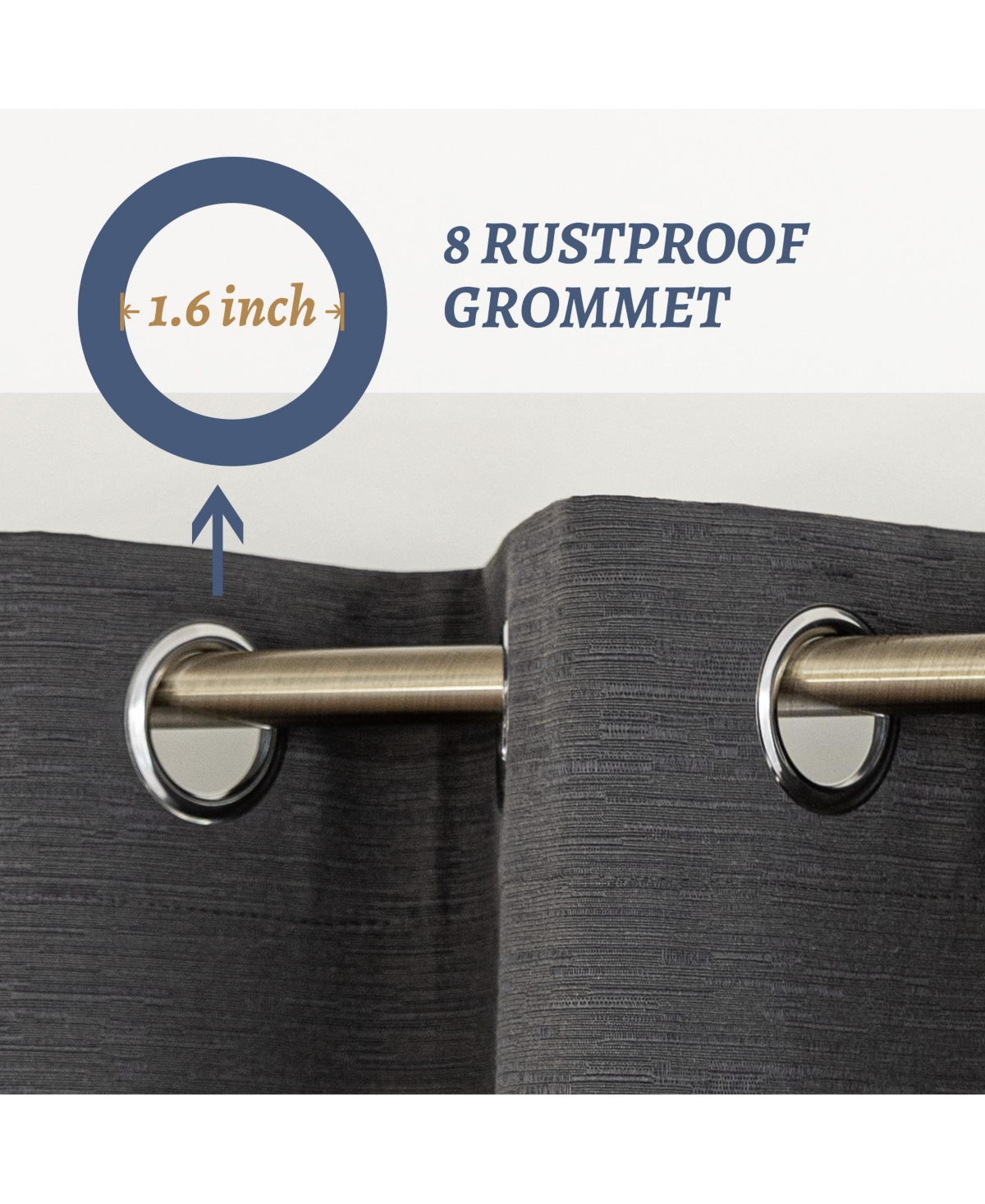 Awesome Home 100% Blackout Cotton Blend Thermal Grommet Curtains, 2 Panels