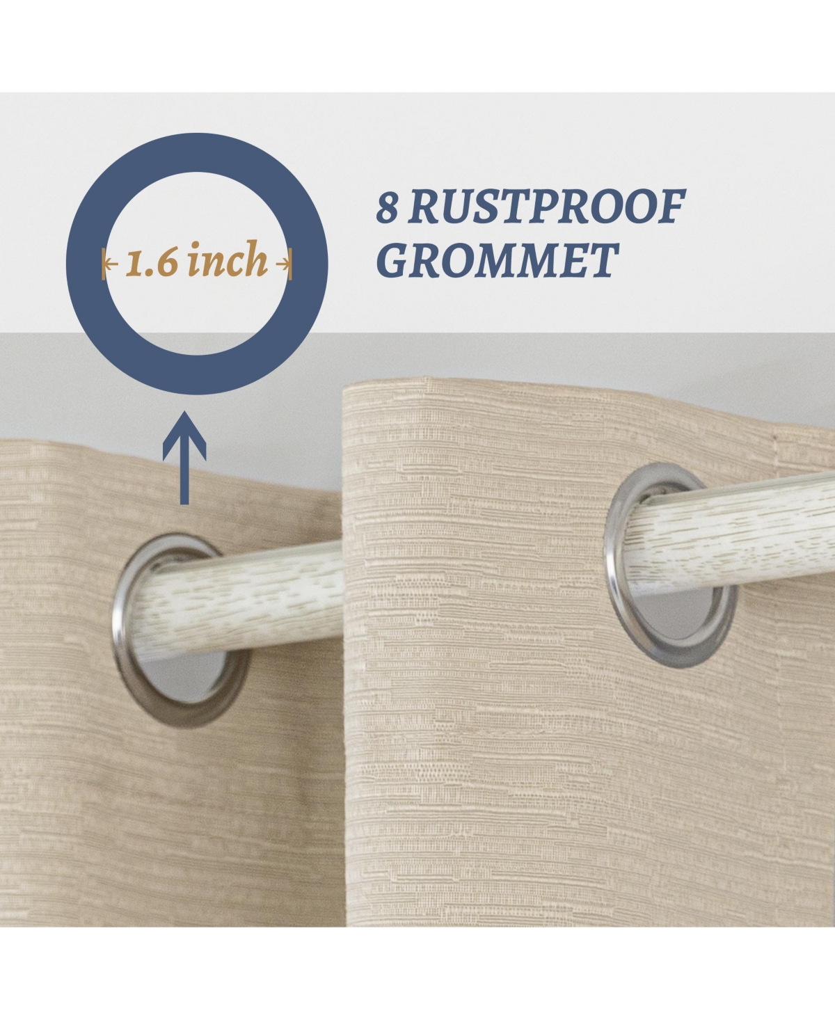 Awesome Home 100% Blackout Cotton Blend Thermal Grommet Curtains, 2 Panels