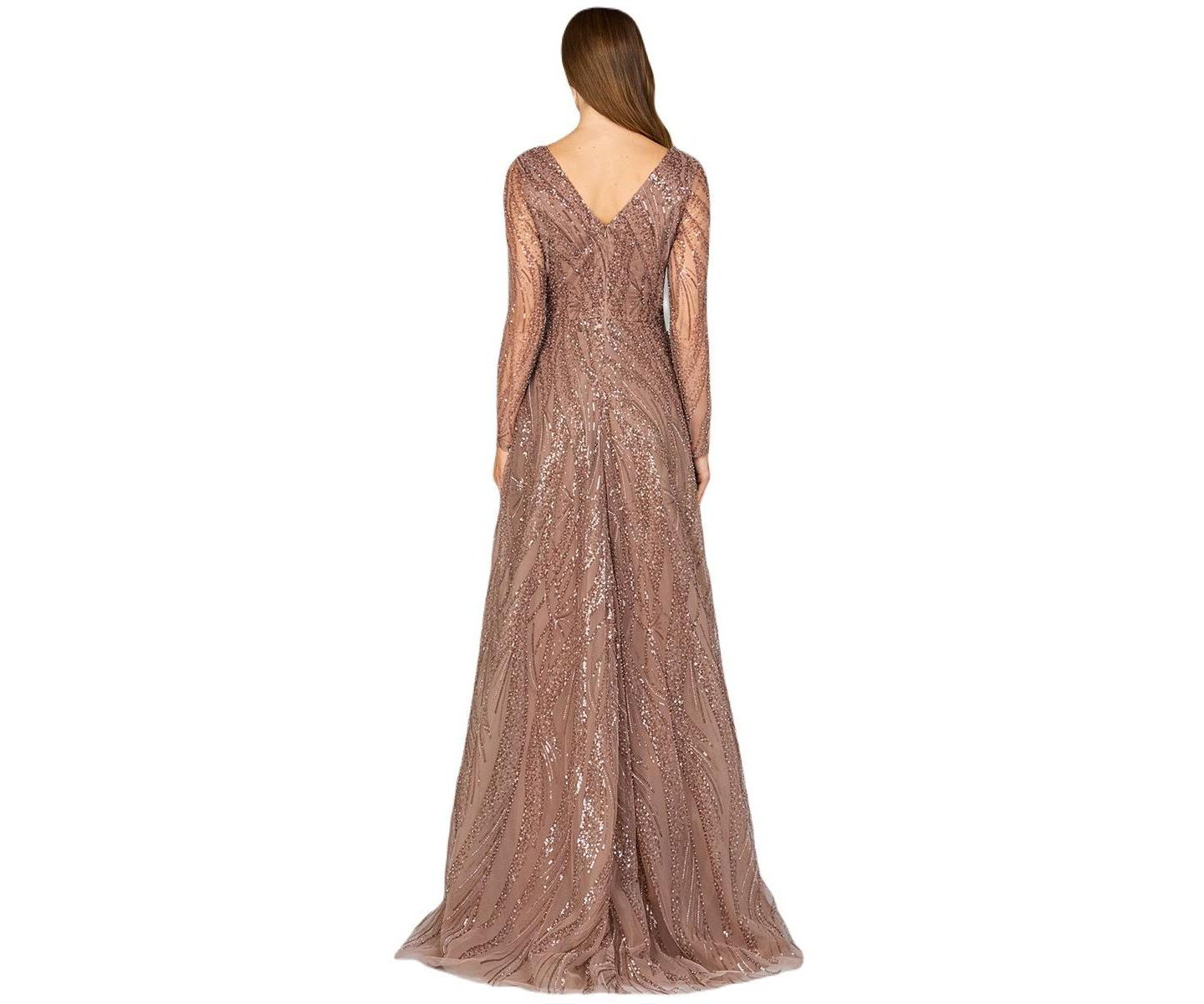 Женское платье Lara Modest Long Sleeve Ball Gown, цвет: Серо-коричневый — фото 2