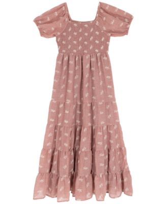 Big Girls Embroidered Linen Maxi Dress