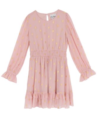 Big Girls Foil Dot Chiffon Dress