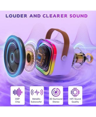Mini Karaoke Machine for Kids, Haomuren Portable Speaker with 2 Wireless Microphones, Christmas Birthday Gifts Girl Singing Karaoke Machine for 3-12+ Year Old, 2025 Karaoke Gifts for Girls (Purple