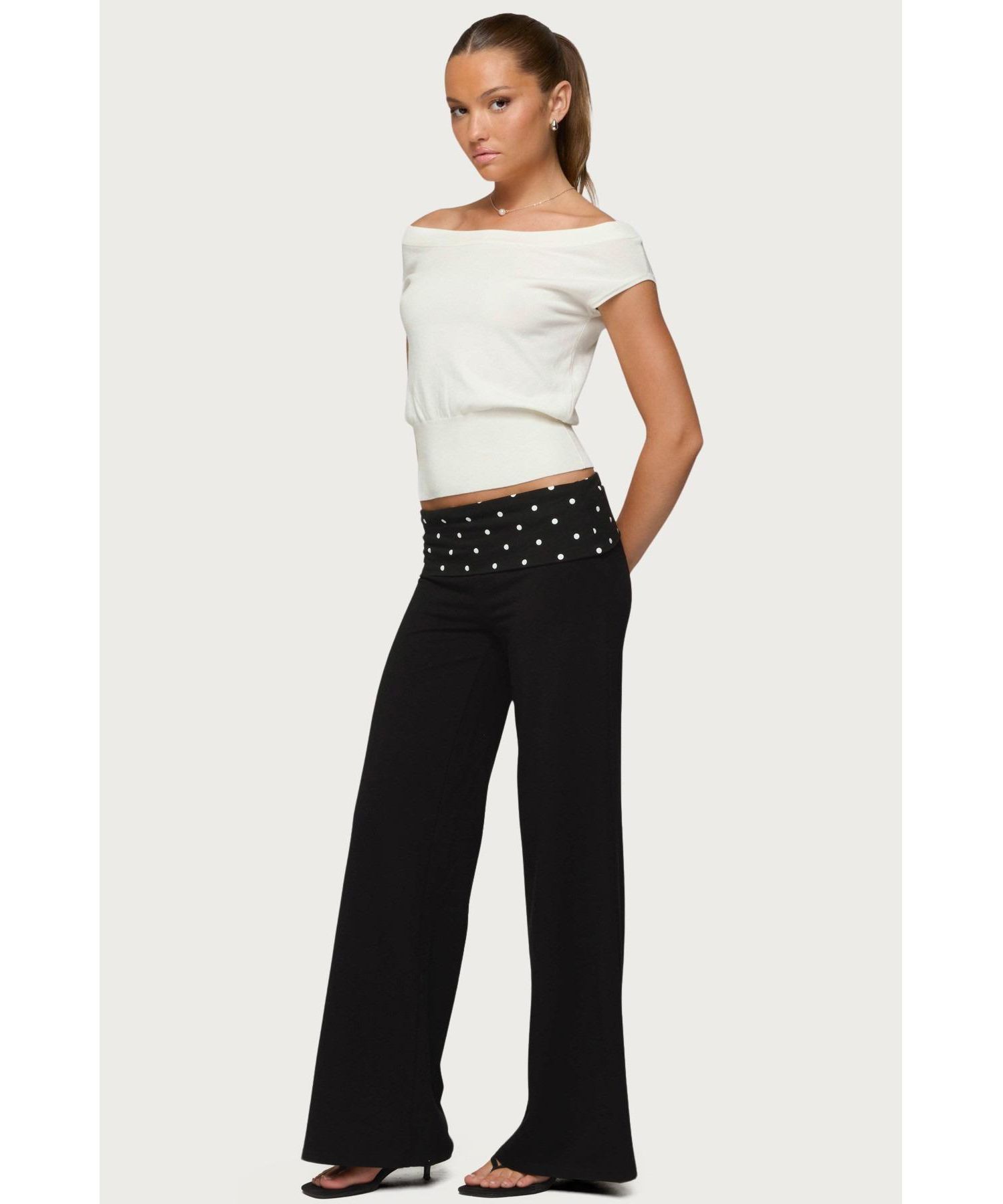 Women's Reeva Polka Dot Foldover Pants