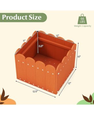 2 Pack Square Planter Box Weather-Resistant HDPE Flower Pot Garden Bed