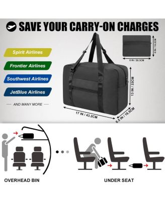 Small Duffle Bag for Travel, Personal Item Travel Bag Foldable Travel Tote Mini Gym Bag for Men Women, Black