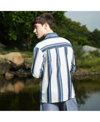 Men's Shadow-Striped Oversized Shirt