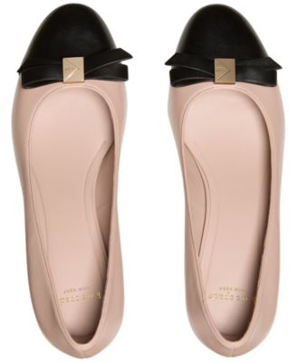 Women's Deco Bow Smooth Leather Ballet Pumps