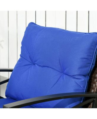 3pc Rocking Chair Set w/ Cushions, Wicker Bistro Set,