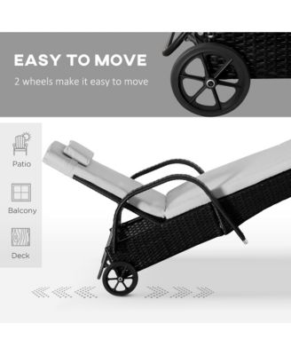 Pool Furniture, 2 Lounge Chairs & Table, Wheels, Cushioned,