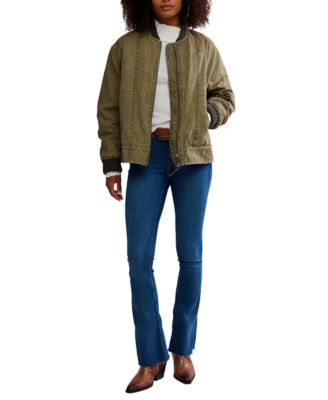 Women's Jax Washed Bomber Long Sleeve Jacket