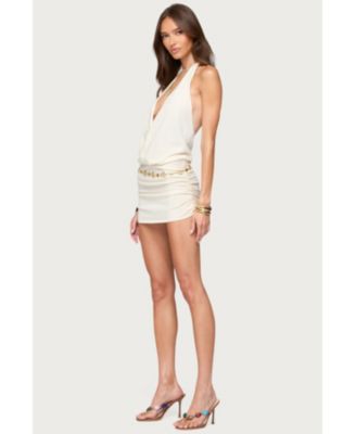 Womens Adrian Knit Halter Mini Dress