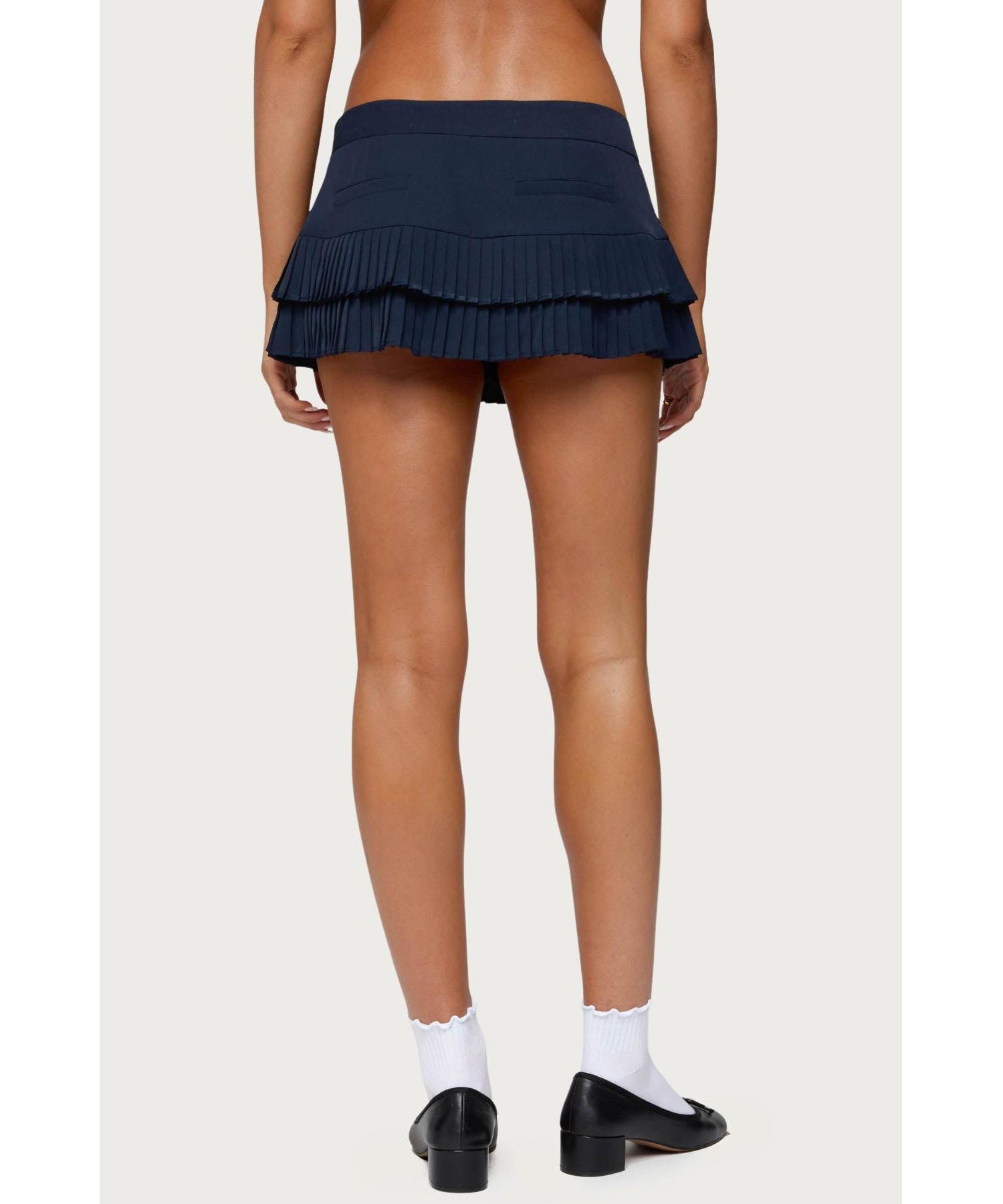 Womens Double Pleated Mini Skort
