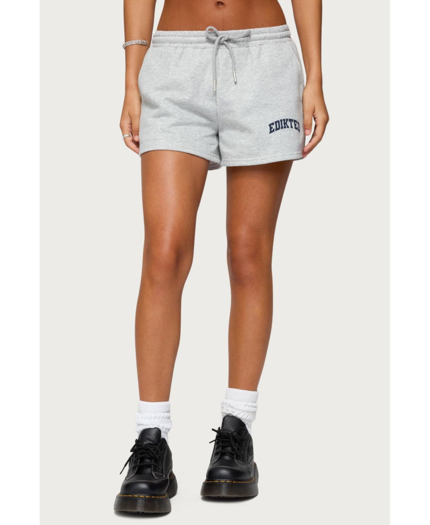 Женские шорты Off Duty Edikted Sweat Shorts, цвет: Серый меланжевый — фото 1