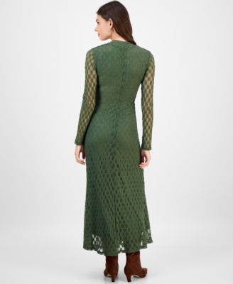 Women's Ola High-Neck Long-Sleeve Floral-Lace Dress