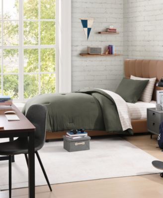 Solid Microfiber 5-Pc. Comforter Set, Twin/Twin XL