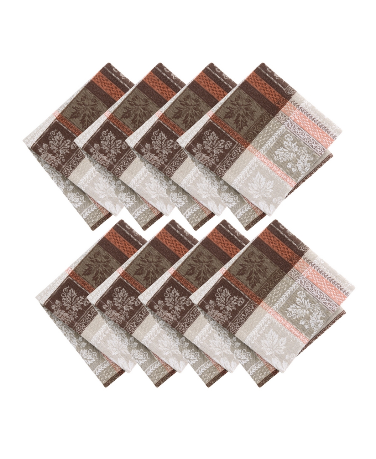 Elrene Windswept Harvest Jacquard Cotton Napkin, Set Of 8 In Multi