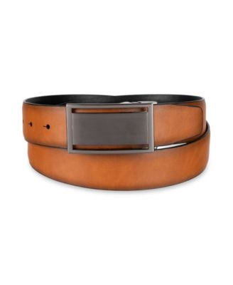 Alfani - Men's 2-In-1 Reversible Plaque Buckle Belt