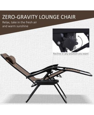 Zero Gravity Chair Set with Folding Table & Cup Holder Trays,