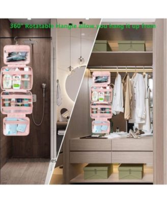 Travel Toiletry Bag,Hanging Toiletry Bags for Traveling Women, Water-resistant Makeup Cosmetic Bag Travel Organizer for Accessories, Shampoo, Full-size Container, Toiletries