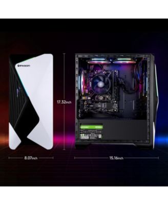 Prebuilt Gaming PC - AMD Ryzen 7 5700G, 16GB RAM, 1TB Gen4 SSD, Radeon Graphics, Windows 11 Home - White & Black Ready for Gaming