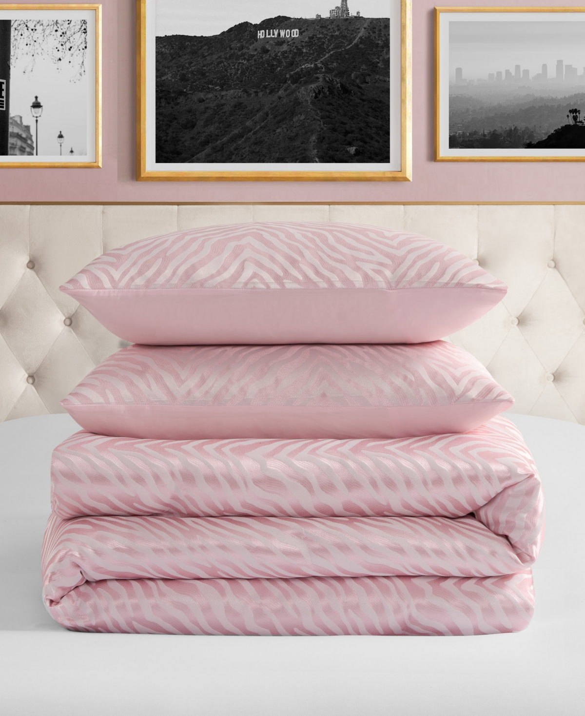 Juicy Couture Sparkle Zebra Jacquard 3-pc. Comforter Set, Full/queen In Pink
