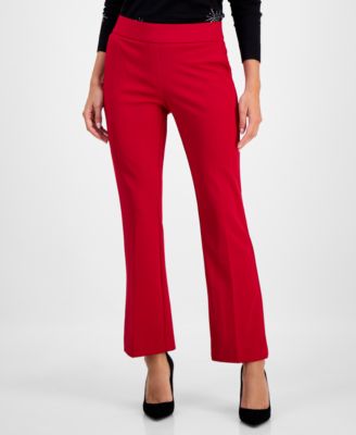 Petite Pull-On Straight-Leg Pants