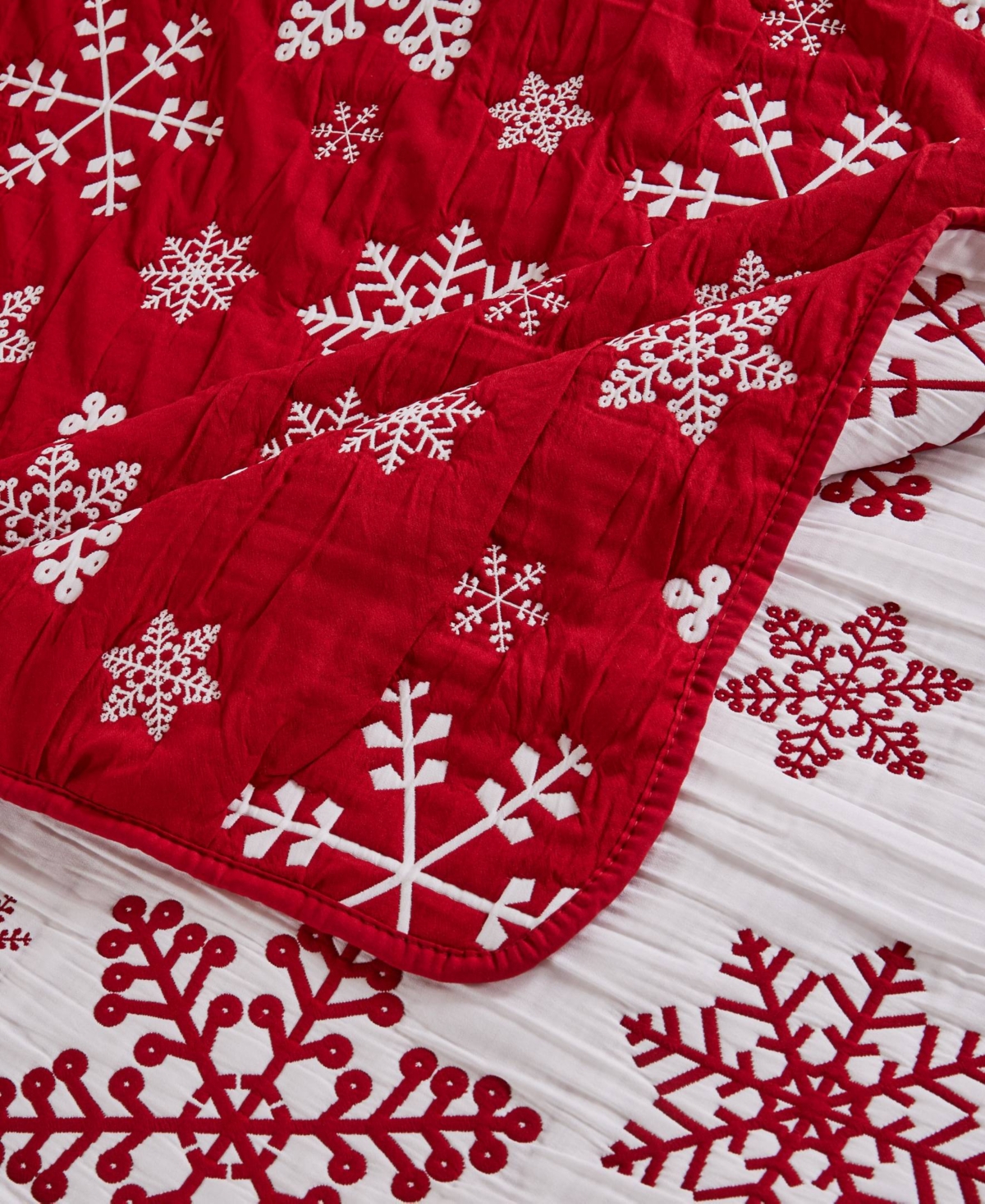 Greenland Home Fashions Snowflakes Holiday Matelasse 3-pc. Coverlet Set, Full/queen In Red
