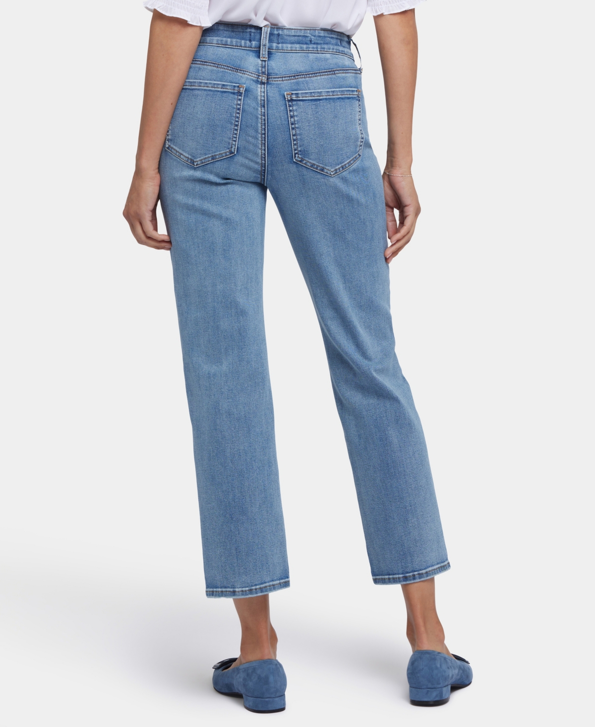 Nydj Petite Marilyn Straight Ankle Jeans In White