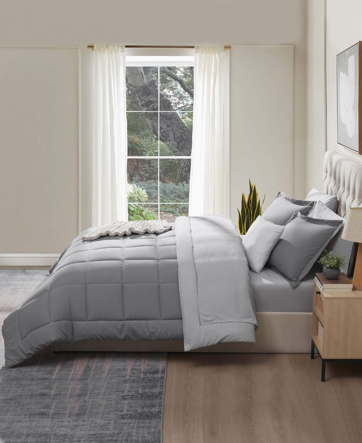 Nestl Luxury Soft Reversible 7-pc. Comforter Set, Full In Gray