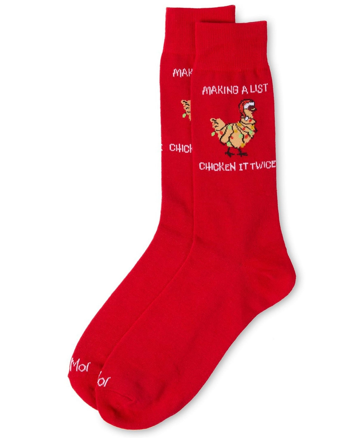 Memoi Men's Chicken It Twice Crew Socks In Red