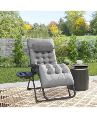 Padded Zero Gravity Chair w/ Cup Holder Tray,