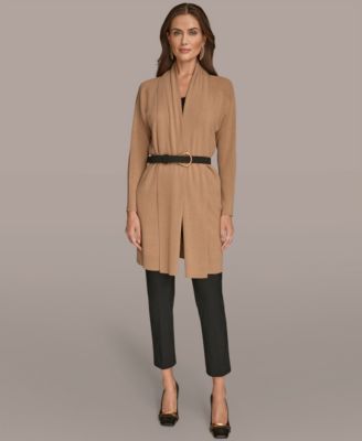 Women's Belted Open-Front Cardigan