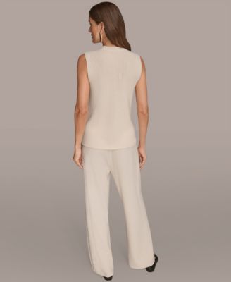 Women's Crewneck Sleeveless Sweater and Pull-On Sweater Pants