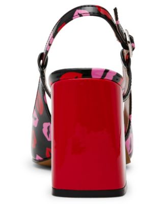 Women's Ashhley Novelty Lips Slingback Block-Heel Pumps