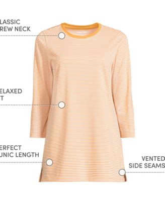 Plus Size 3/4 Sleeve Cotton Supima Tunic Top