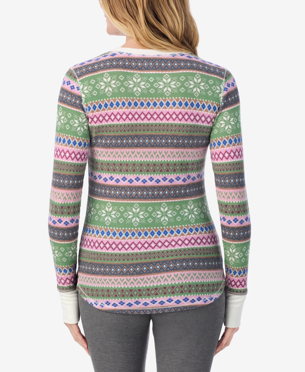 Cuddl Duds Petite Long Sleeve Top In Gray