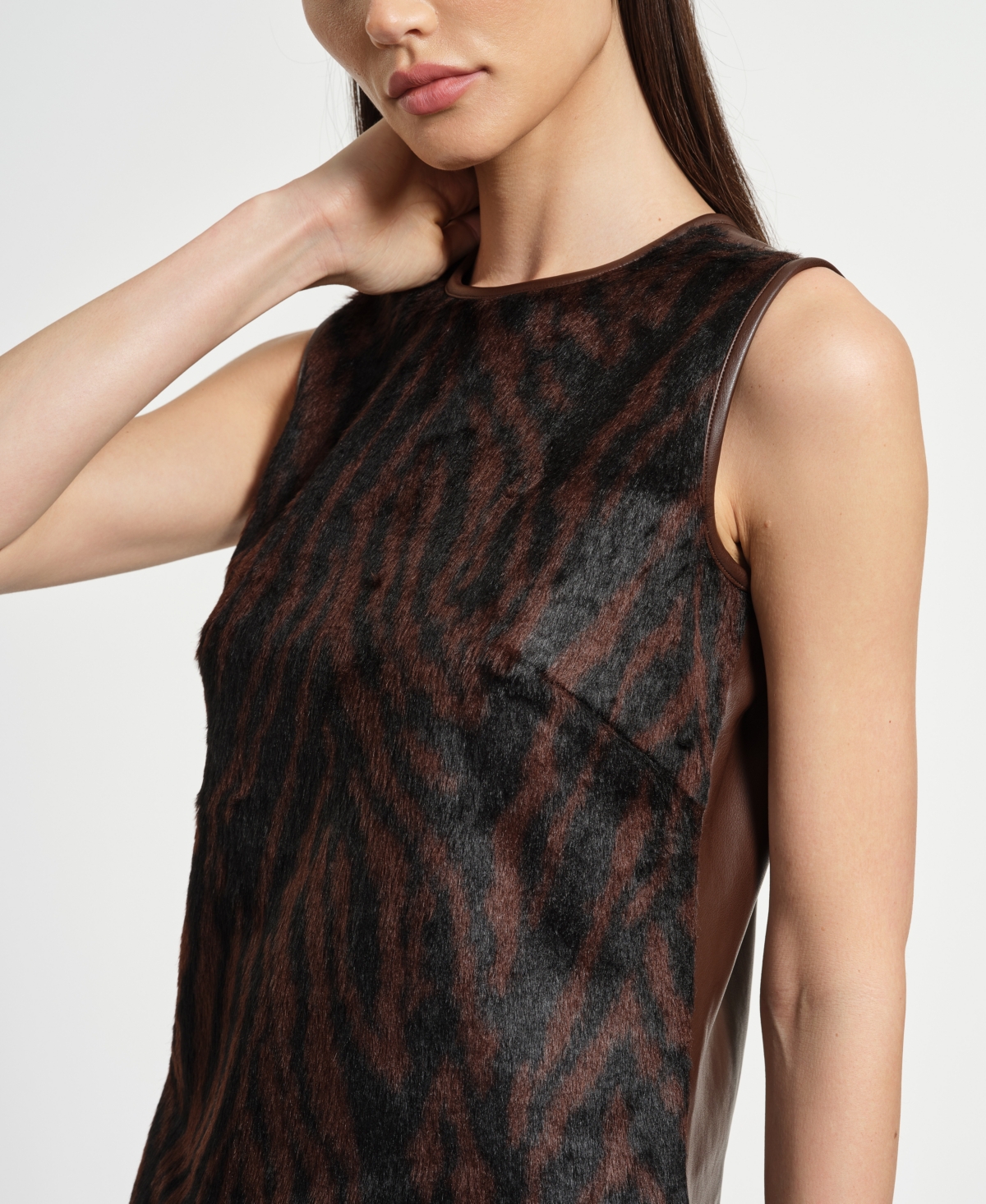 Isaac Mizrahi Women's A-line Crewneck Shift Dress In Animal Print