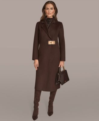 Women's Wool-Blend Buckle Detail Coat