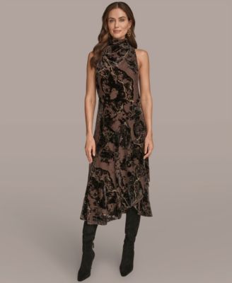 Women's Cowl Neck Midi Dress