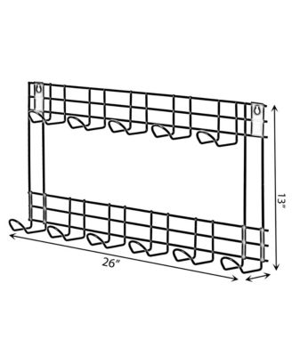  26&amp;#x22; W x 3.25&amp;#x22; D x 12.75&amp;#x22; H Wall Mount Garden Tool Storage Rack Hook On Garage, Garden and Yard, Black
