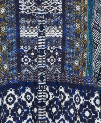 Petite Button Front Woven Top