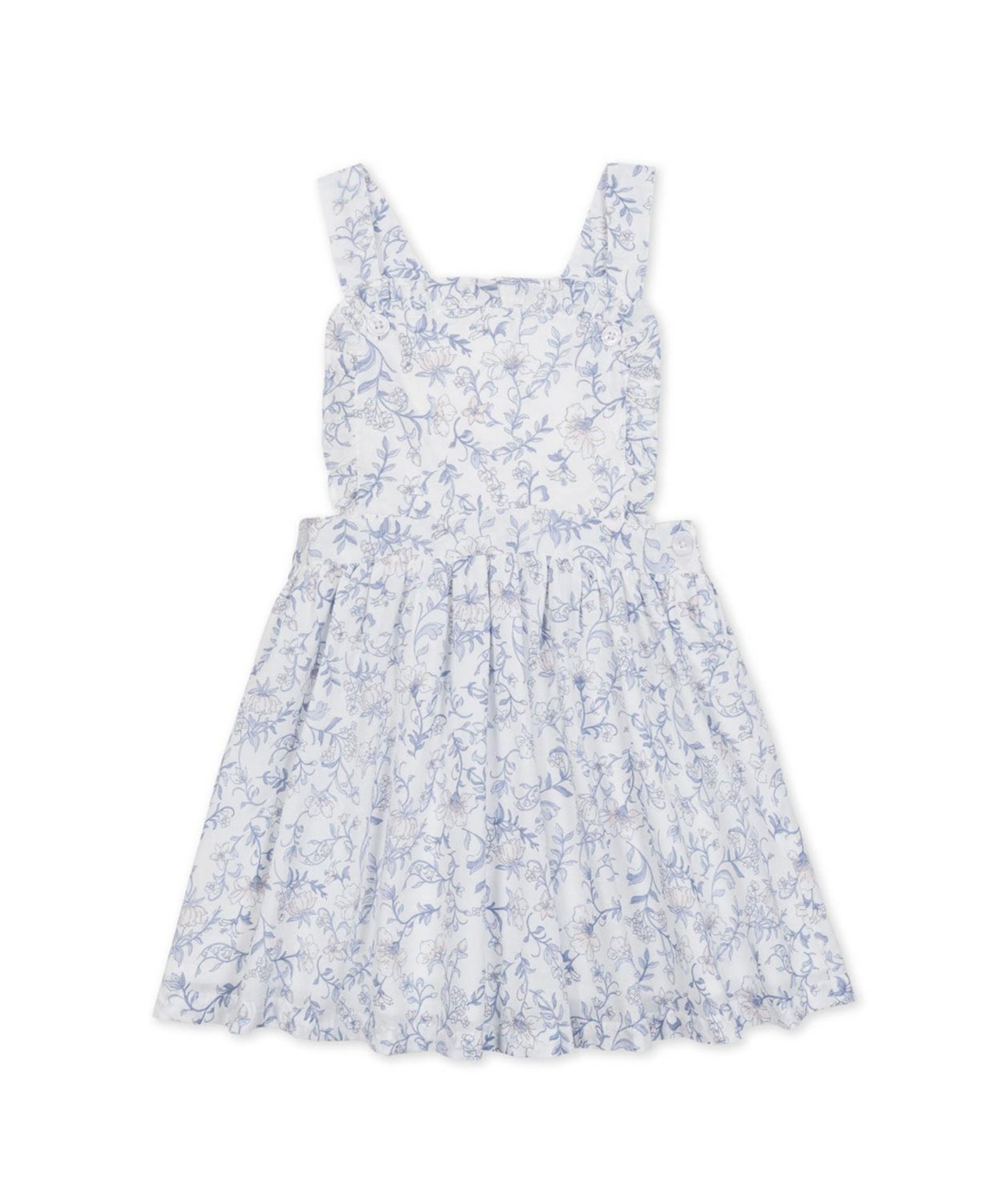Hope & Henry Little and Big Girls' Organic Ruffle Edge Apron Dress