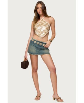 Women's Levana Distressed Denim Mini Skirt