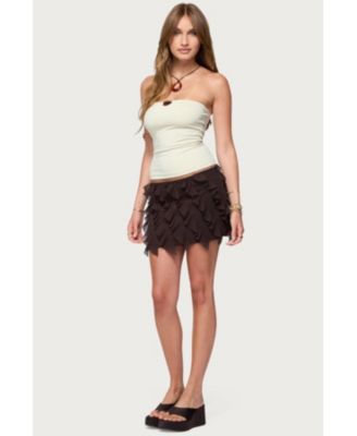 Womens Clare Chiffon Ruffled Mini Skirt