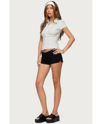 Women's Polka Dot Tailored Button Up Shirt