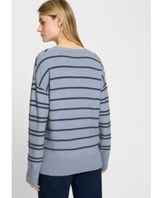 Women's Chevron Stripe V-Neck Sweater
