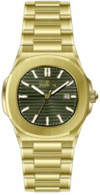 Men's 48518 Speedway Quartz 3 Hand Green Dial Watch